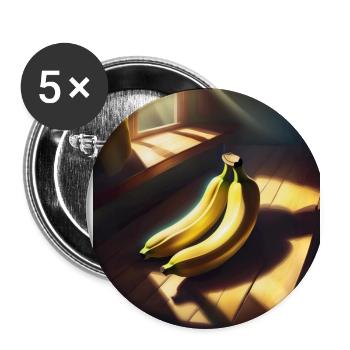 Leckere Bananenfrüchte - Buttons groß 56 mm (5er Pack) - Weiß - Vorne