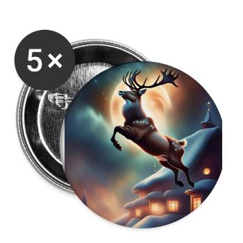 Das Weihnachtsrentier des Weihnachtsmanns - Buttons groß 56 mm (5er Pack) - Weiß - Vorne