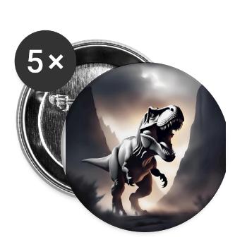 Awesome tyrannosaurus rex dinosaur - Buttons large 2.2''/56 mm (5-pack) - white - Front