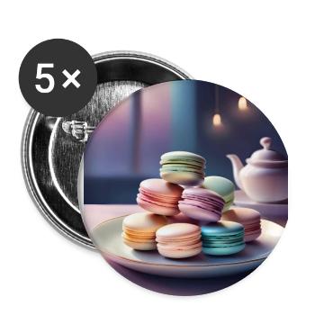A pile of french macarons - Buttons large 2.2''/56 mm (5-pack) - white - Front