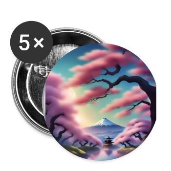 Fuji mountain in Japan - Buttons large 2.2''/56 mm (5-pack) - white - Front