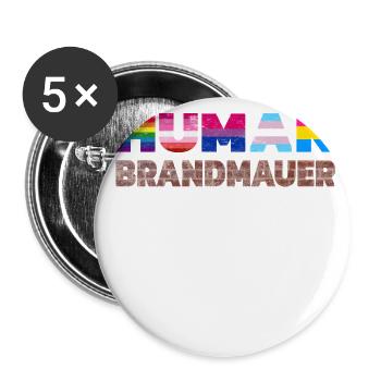 Human Brandmauer - Buttons groß 56 mm (5er Pack) - Weiß - Vorne