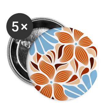 Boho Flowers Spring Summer Garden Nature - Buttons large 2.2''/56 mm (5-pack) - white - Front