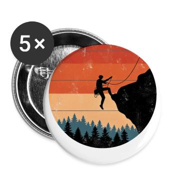 A mountaineer climbs the mountain high in the forest - Buttons large 2.2''/56 mm (5-pack) - white - Front