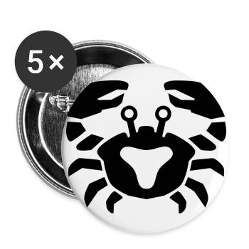 Signe cancer - Lot de 5 grands badges (56 mm) - blanc - Devant