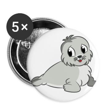 The little seal - Buttons large 2.2''/56 mm (5-pack) - white - Front