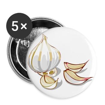 Knoblauch - Buttons groß 56 mm (5er Pack) - Weiß - Vorne