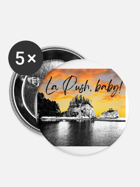 La Push baby! Illustration - Buttons groß 56 mm (5er Pack) - Weiß