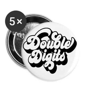 Cadeau de 10e anniversaire, 10 ans, pour garçons et filles - Lot de 5 grands badges (56 mm) - blanc - Devant
