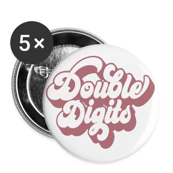 Cadeau de 10e anniversaire, 10 ans, pour garçons et filles - Lot de 5 grands badges (56 mm) - blanc - Devant