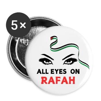 All eyes on Rafah - Buttons groß 56 mm (5er Pack) - Weiß - Vorne