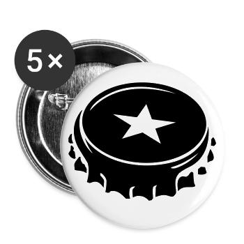 KRONKORKEN MIT STERN - Buttons groß 56 mm (5er Pack) - Weiß - Vorne