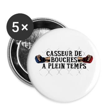 Full-time mouthbreaker MMA Fighters - Buttons large 2.2''/56 mm (5-pack) - white - Front