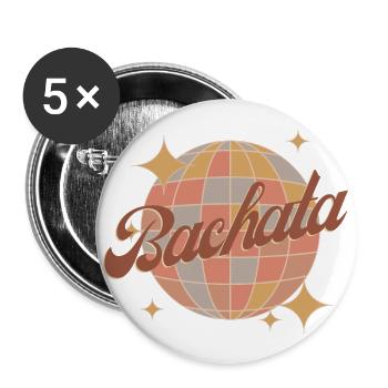 Bachata dance retro vintage design with disco ball - Buttons large 2.2''/56 mm (5-pack) - white - Front