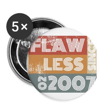 18. Anniversaire Sans défaut depuis 02/2007 - Lot de 5 grands badges (56 mm) - blanc - Devant