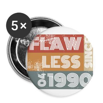 35. Anniversaire Sans défaut depuis 04/1990 - Lot de 5 grands badges (56 mm) - blanc - Devant