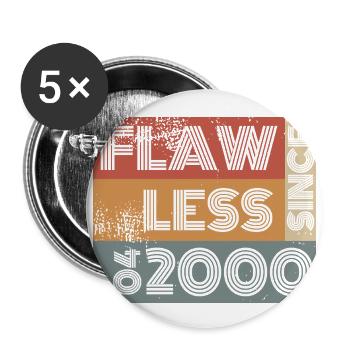 25ème Anniversaire Sans défaut depuis 04/2000 - Lot de 5 grands badges (56 mm) - blanc - Devant