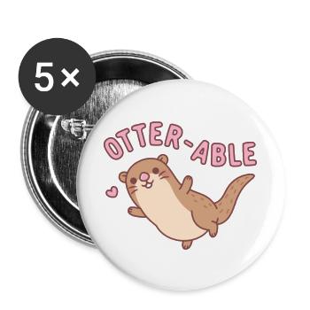 Cute Otter Otterable Pun - Buttons large 2.2''/56 mm (5-pack) - white - Front