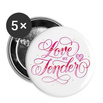 Love Me Tender - Buttons large 2.2''/56 mm (5-pack) - white - Front