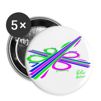 Aura-Stream 003 3-colour - Buttons large 2.2''/56 mm (5-pack) - white - Front
