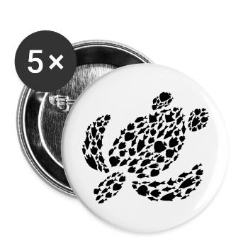 Sea Turtle Sea Ocean Animals Turtle - Buttons large 2.2''/56 mm (5-pack) - white - Front