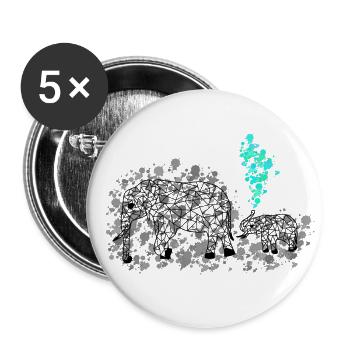 Elefantt GeomeTRIX - Buttons groß 56 mm (5er Pack) - Weiß - Vorne