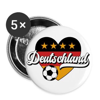 Deutschland - Buttons groß 56 mm (5er Pack) - Weiß - Vorne