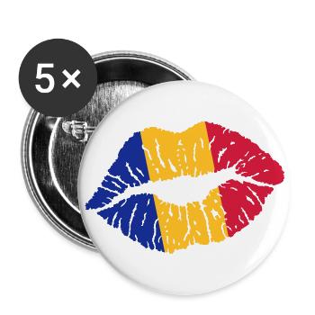 Kiss (Italy, France, Ireland) - Buttons large 2.2''/56 mm (5-pack) - white - Front