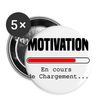 Motivation en cours de chargement - Lot de 5 grands badges (56 mm) - blanc - Devant
