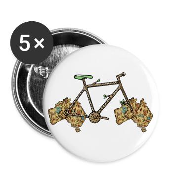 Australian Bike, Australian Map, Aussie Bicycle - Buttons large 2.2''/56 mm (5-pack) - white - Front
