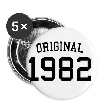 Original 1982 - 40 ans - Cadeau de 40e anniversaire - Lot de 5 grands badges (56 mm) - blanc - Devant