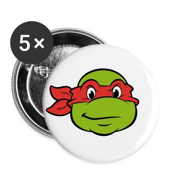 Teenage Mutant Ninja Turtles Raphael Costume - Buttons large 2.2''/56 mm (5-pack) - white - Front