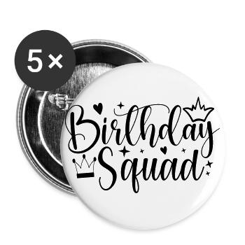Birthday Queen 2 Joyeux anniversaire - Lot de 5 grands badges (56 mm) - blanc - Devant