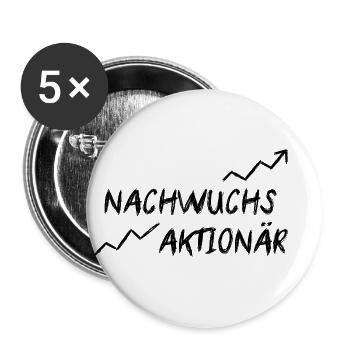 Nachwuchs Aktionär - Buttons groß 56 mm (5er Pack) - Weiß - Vorne