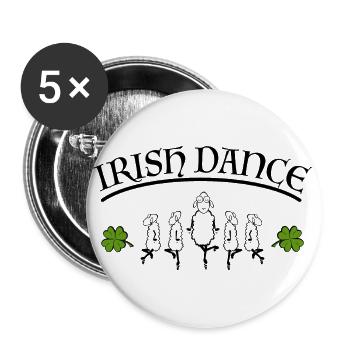 Irish Dance - Buttons groß 56 mm (5er Pack) - Weiß - Vorne