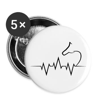 Fréquence cardiaque de conduite - Lot de 5 grands badges (56 mm) - blanc - Devant
