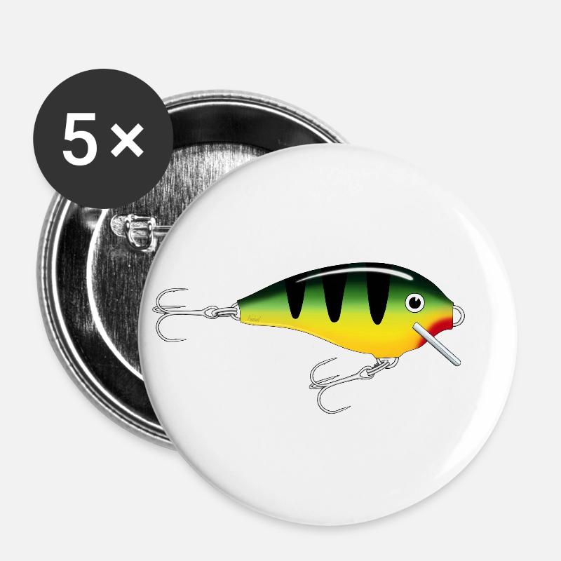 Perch Lure - Buttons large 2.2''/56 mm (5-pack) - white