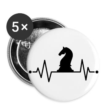 Schach Herzschlag - Buttons groß 56 mm (5er Pack) - Weiß - Vorne