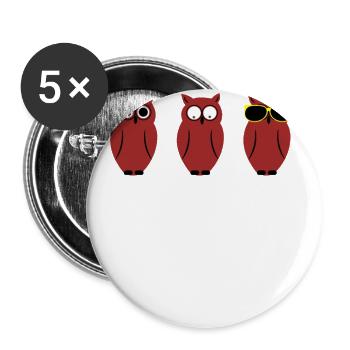 Funny Owl Sunglasses Funny Cool - Buttons large 2.2''/56 mm (5-pack) - white - Front