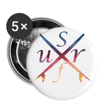 Surf Sonnenuntergang Windsurfen Geschenkidee - Buttons groß 56 mm (5er Pack) - Weiß - Vorne