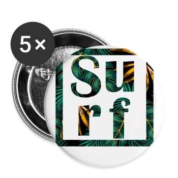 Surf Design Palme Windsurfen Surfen Geschenkidee - Buttons groß 56 mm (5er Pack) - Weiß - Vorne