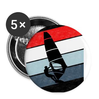 Surf rouge blanc vintage - Lot de 5 grands badges (56 mm) - blanc - Devant