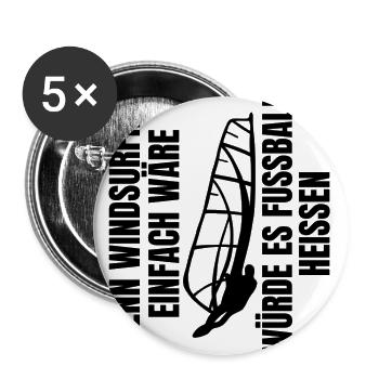 Windsurfing Windsurfer Papa Kitesurfer Fußball - Buttons groß 56 mm (5er Pack) - Weiß - Vorne