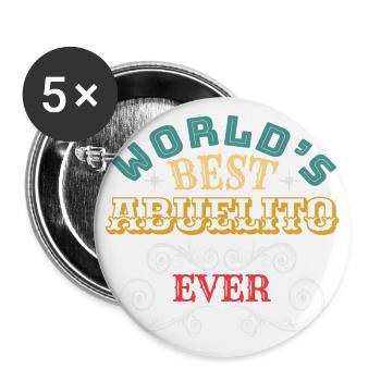 Worlds Best Abuelito Ever - Buttons groß 56 mm (5er Pack) - Weiß - Vorne