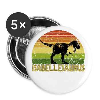 Isabellesaurus Isabelle saurus dinosaur - Buttons large 2.2''/56 mm (5-pack) - white - Front