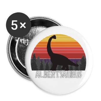 Albertsaurus Albert saurus dinosaur name birthday - Buttons groß 56 mm (5er Pack) - Weiß - Vorne