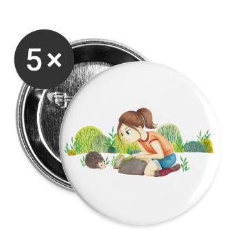 Igelbewunderin - Buttons groß 56 mm (5er Pack) - Weiß - Vorne