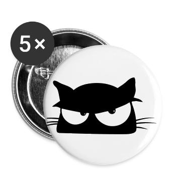 Black Cat 5 Katze - Buttons groß 56 mm (5er Pack) - Weiß - Vorne