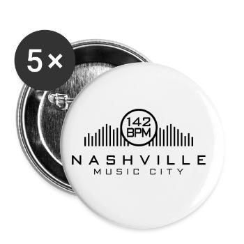 142 BPM Nashville Tennessee Musiker Music City - Buttons groß 56 mm (5er Pack) - Weiß - Vorne