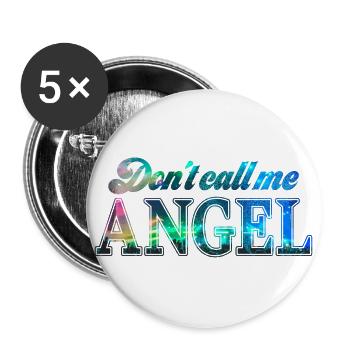 Don't call me an angel - Buttons large 2.2''/56 mm (5-pack) - white - Front
